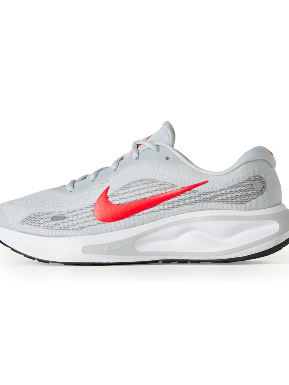 Nike Men's Journey Run,Color:Pure Platinum/Bright Crimson/White/Black, Size 10.5